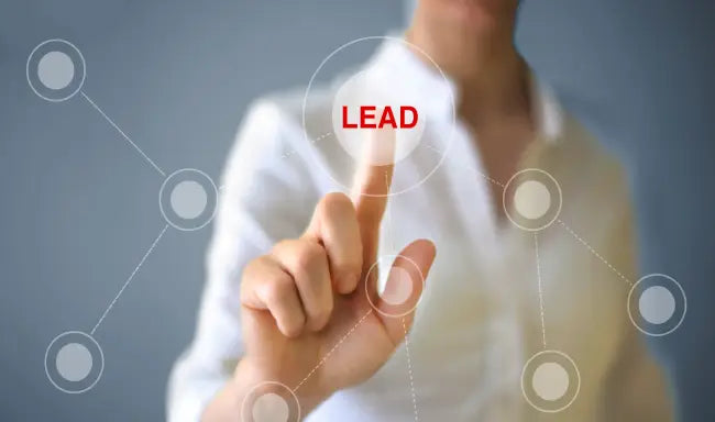 Lead awareness training concept with person selecting lead safety on a digital touchscreen interface