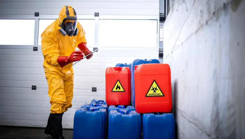 WHMIS for Workers online course cover showing Canadian hazardous materials labels, safety data sheets and workplace chemical safety training.